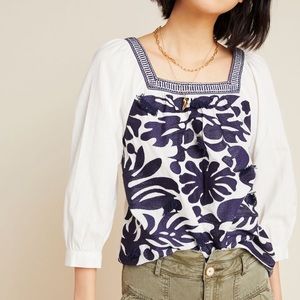 ANTHROPOLOGIE Maeve Liyah Embroidered Blouse
